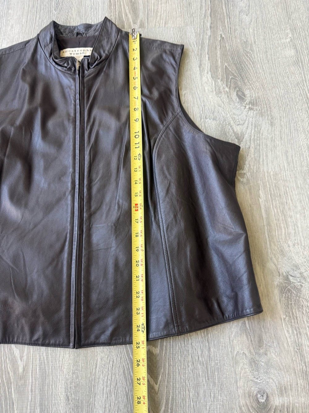 Women’s Vintage Leather Sleeveless Zip Front Vest Apostrophe Woman Sears western - Picture 4 of 9